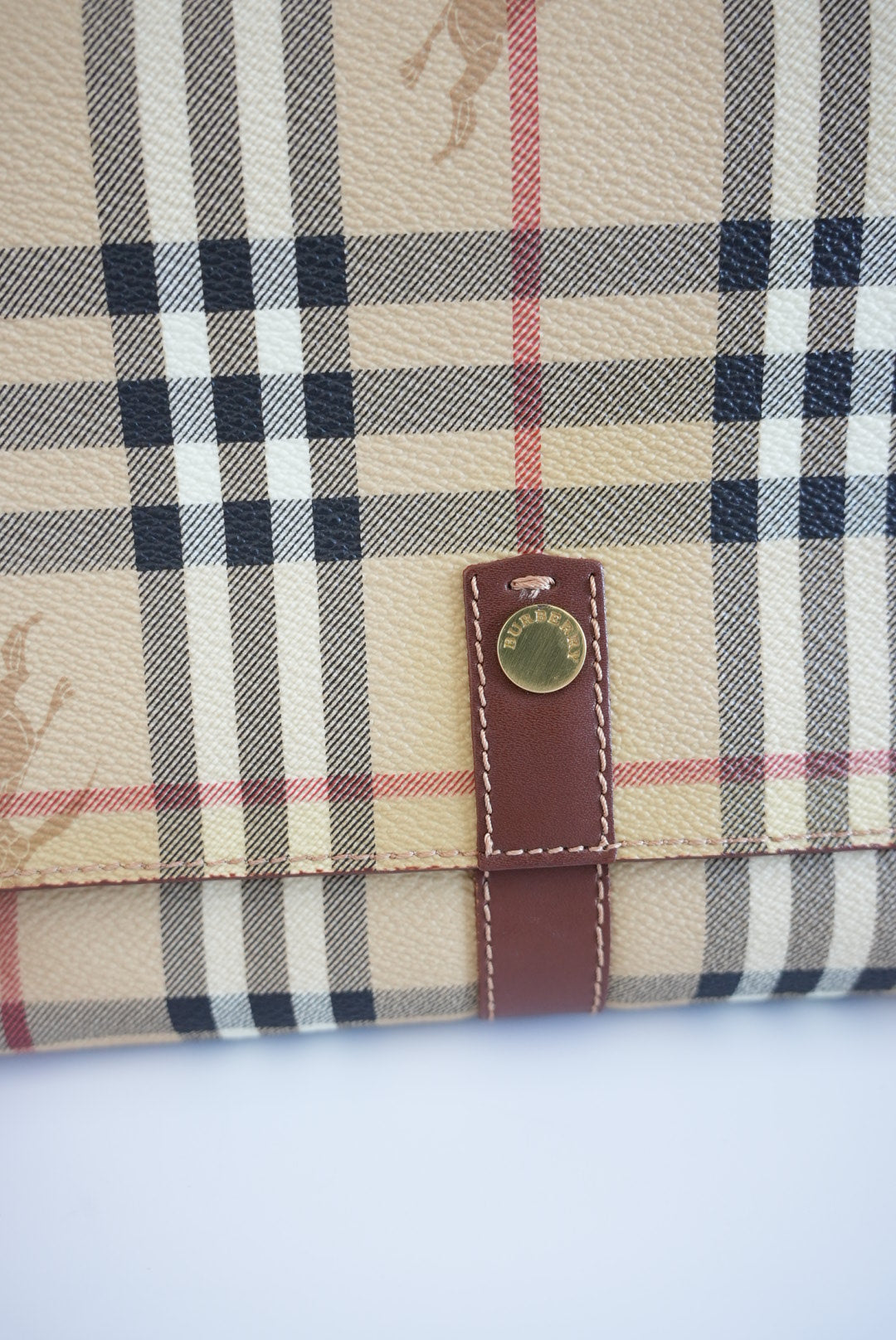 Burberry Nova Check Shoulder Bag PVC Leather
