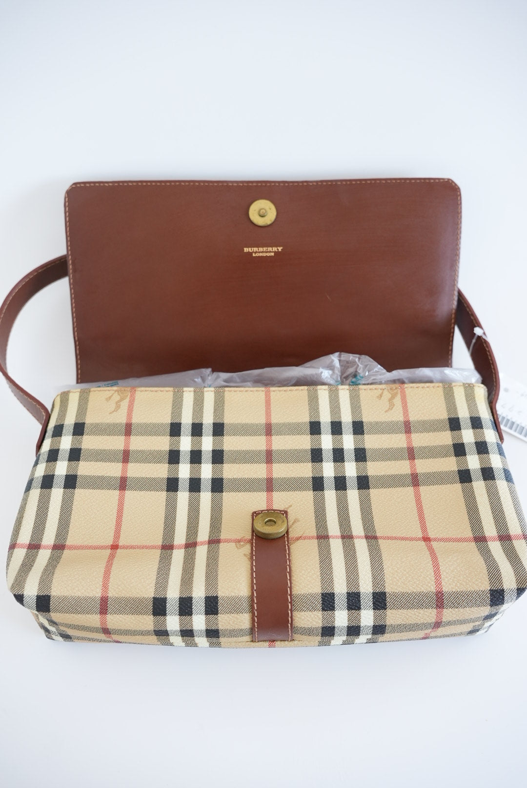 Burberry Nova Check Shoulder Bag PVC Leather