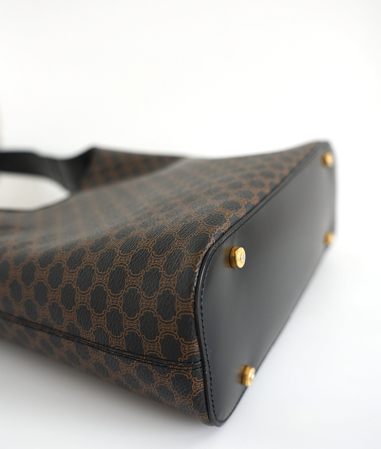 Celine black Macadam Shoulder Bag with Pouch