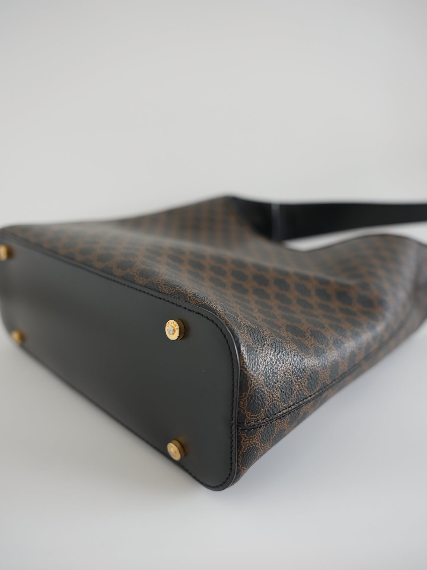 Celine black Macadam Shoulder Bag with Pouch
