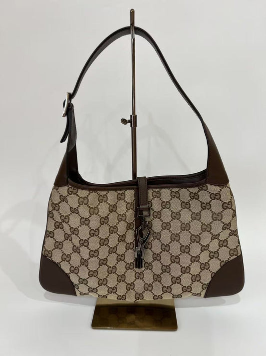 Gucci Jackie cloth handbag Gucci Brown in Cloth  Shoulder Bag