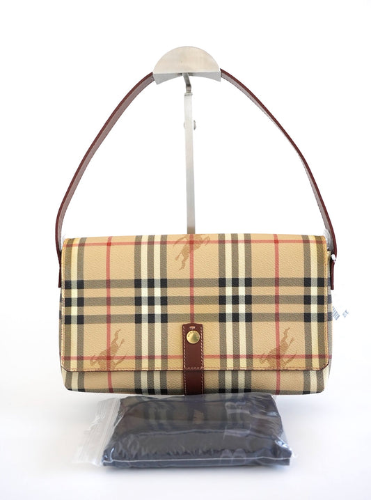 Burberry Nova Check Shoulder Bag PVC Leather