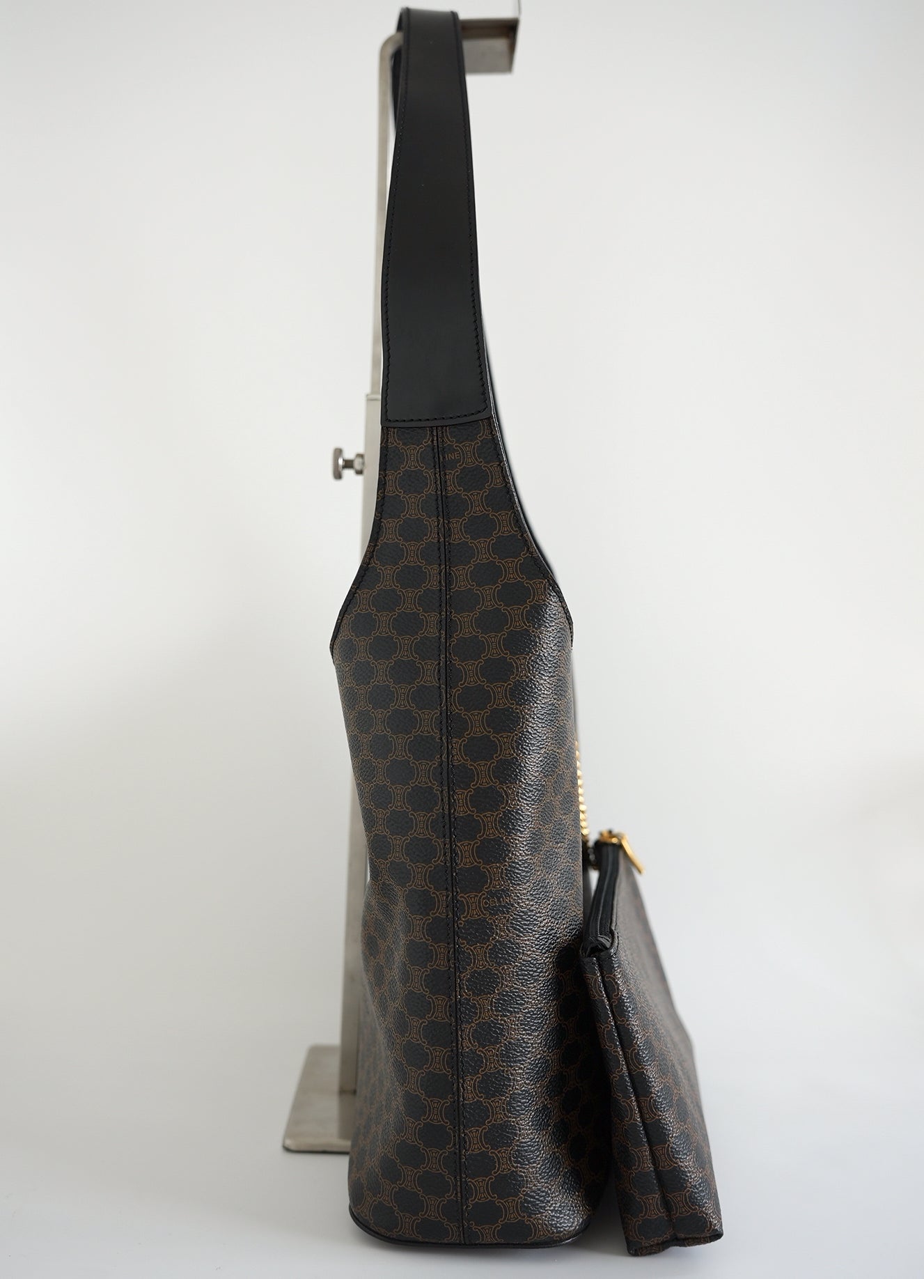 Celine black Macadam Shoulder Bag with Pouch