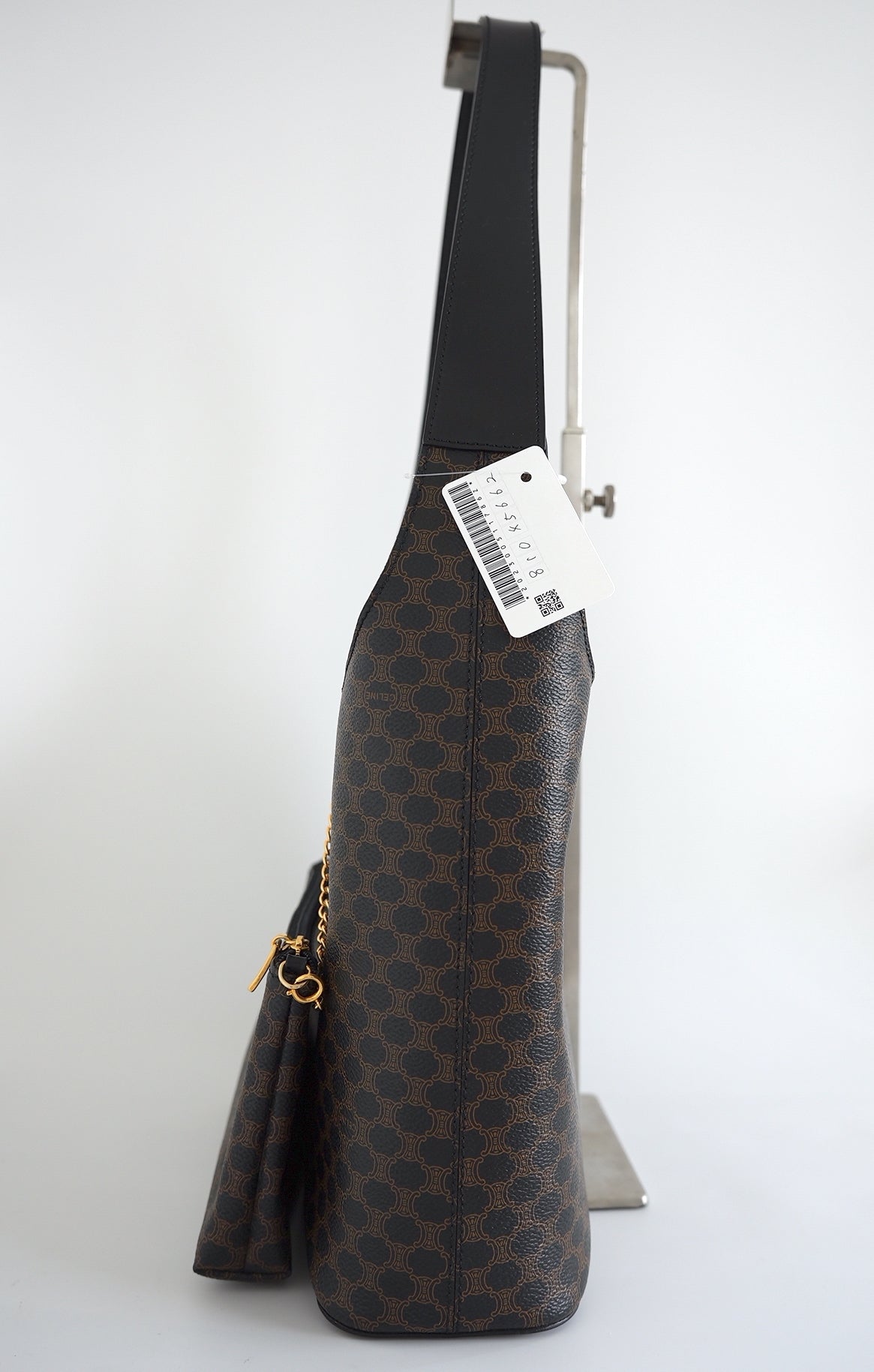 Celine black Macadam Shoulder Bag with Pouch