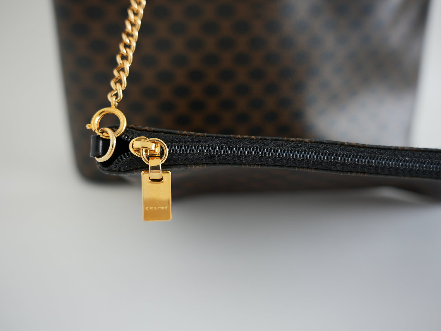 Celine black Macadam Shoulder Bag with Pouch